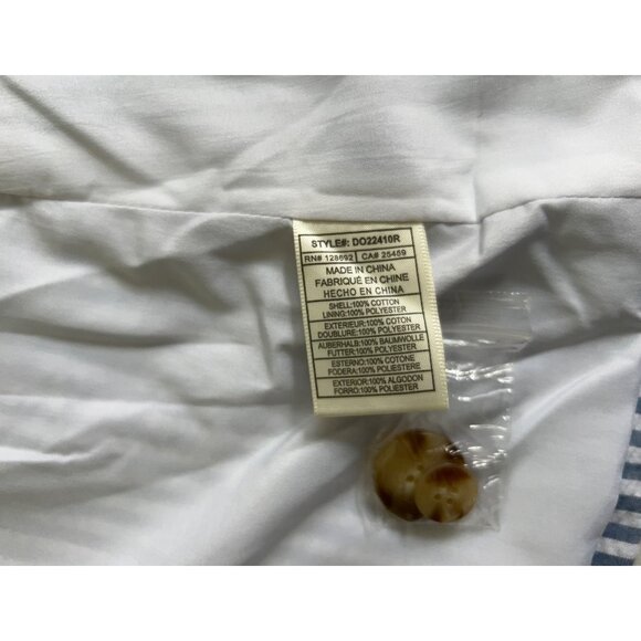 Steve Madden Blazer Womens XL Blue White Striped Seersucker Large Pocket Jacket - Picture 7 of 12